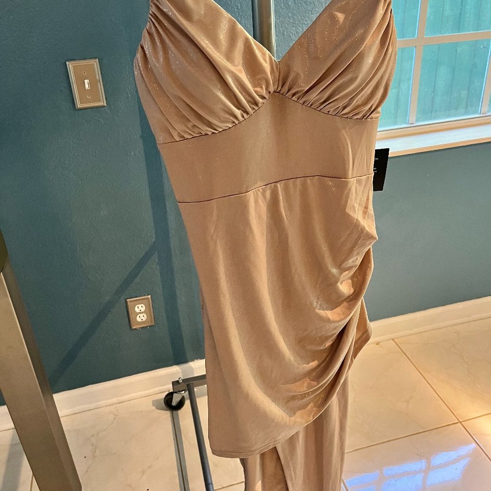Lulu’s Rose Gold Asymmetrical Dress